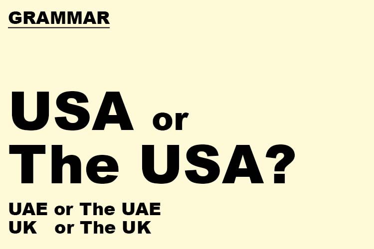 USA or The USA. Grammar